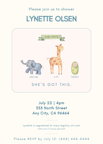 Baby animals baby shower invitation