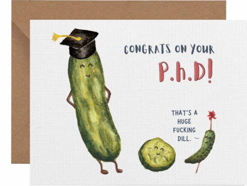 Dill pickle grad card